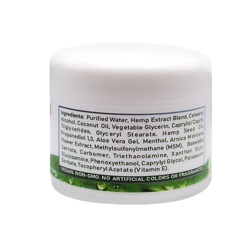 Ramina Natural Hemp Cream - Infused with Menthol, MSM & Arnica - Cooling Cream for Muscles, Joints, Back, Knee, Nerves - 4 FL OZ
