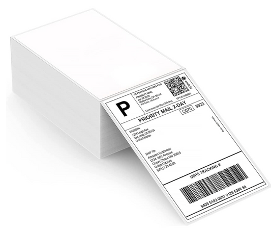 Thermal Direct Shipping Label (Pack of 500 4x6 Per Fanfold Labels) - Commercial Grade