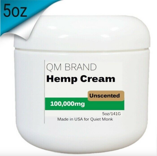 QM Brand Hemp Cream Extra-Strength Arnica and Hemp Seed Oil, Aloe Vera Scented 5 Oz