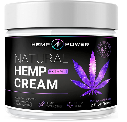 Hemp Power Joint Muscle Relief Cream, with Hemp, Menthol, MSM Arnica, Support Your Back, Muscles, Joints, Neck, Shoulder, Knee, Nerves - 2 Fl Oz