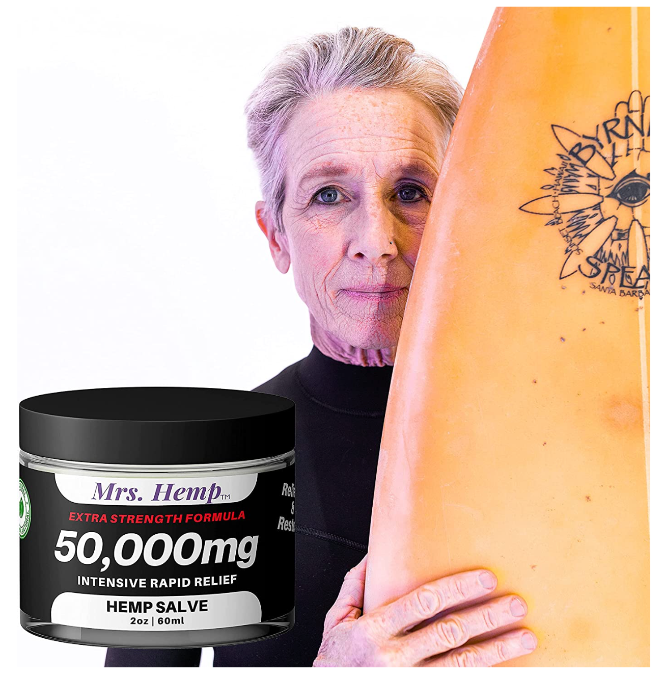 Mrs Hemp 50 000 MG Hemp Extra Strength Healing Salve Ideal for Hips Joints Neck Back Elbows Fingers Hands and Knees 100percent Natural Proudly Made in USA