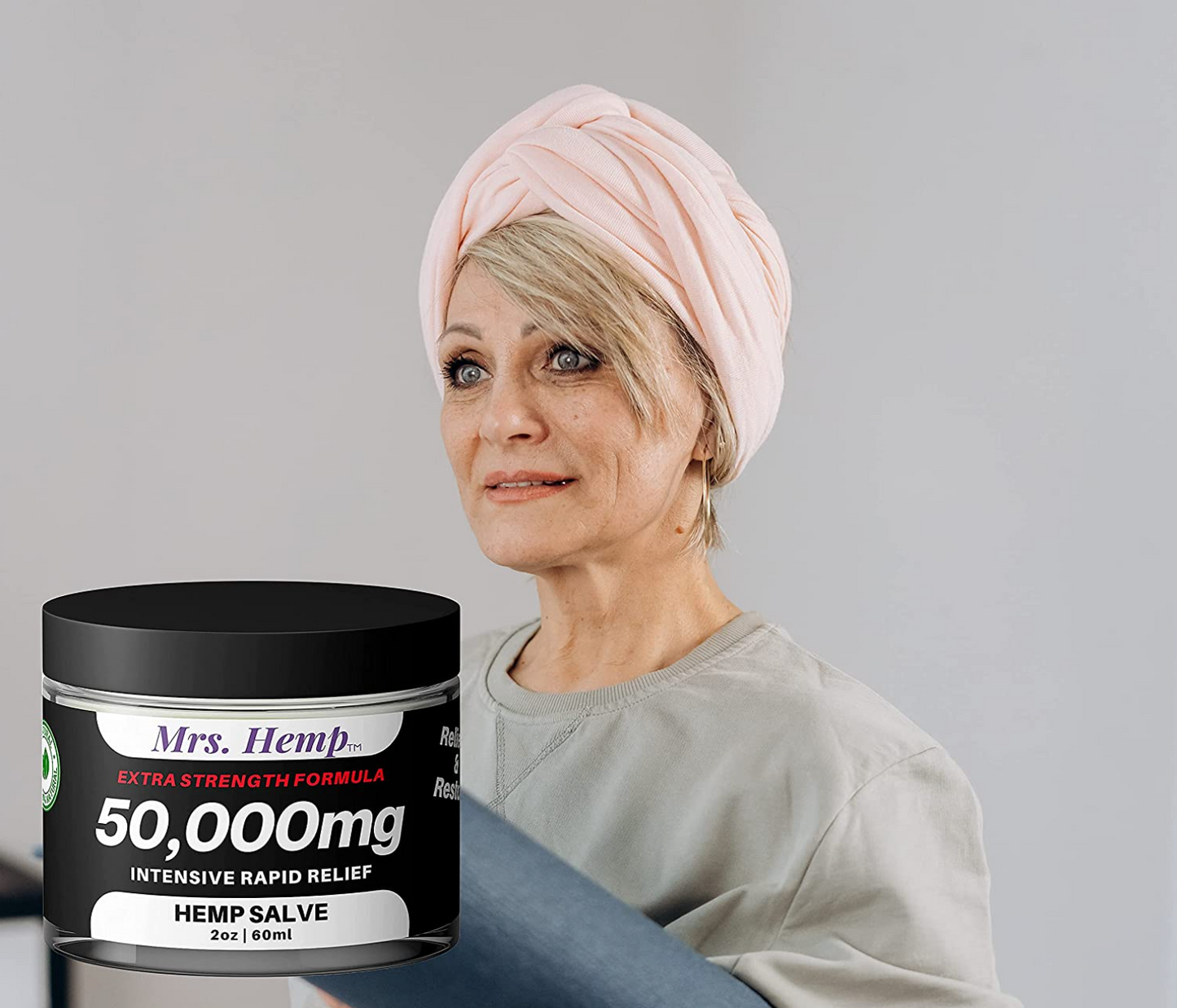 Mrs Hemp 50 000 MG Hemp Extra Strength Healing Salve Ideal for Hips Joints Neck Back Elbows Fingers Hands and Knees 100percent Natural Proudly Made in USA