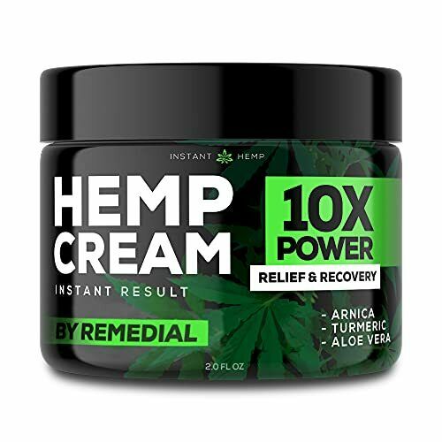 Instant Hemp Cream – Cooling Menthol Soothes Muscles Joints Nerves Back Neck Knees Shoulders Hips – Maximum Joint Support – MSM Turmeric and Arnica – All-Natural Formula - Made in USA